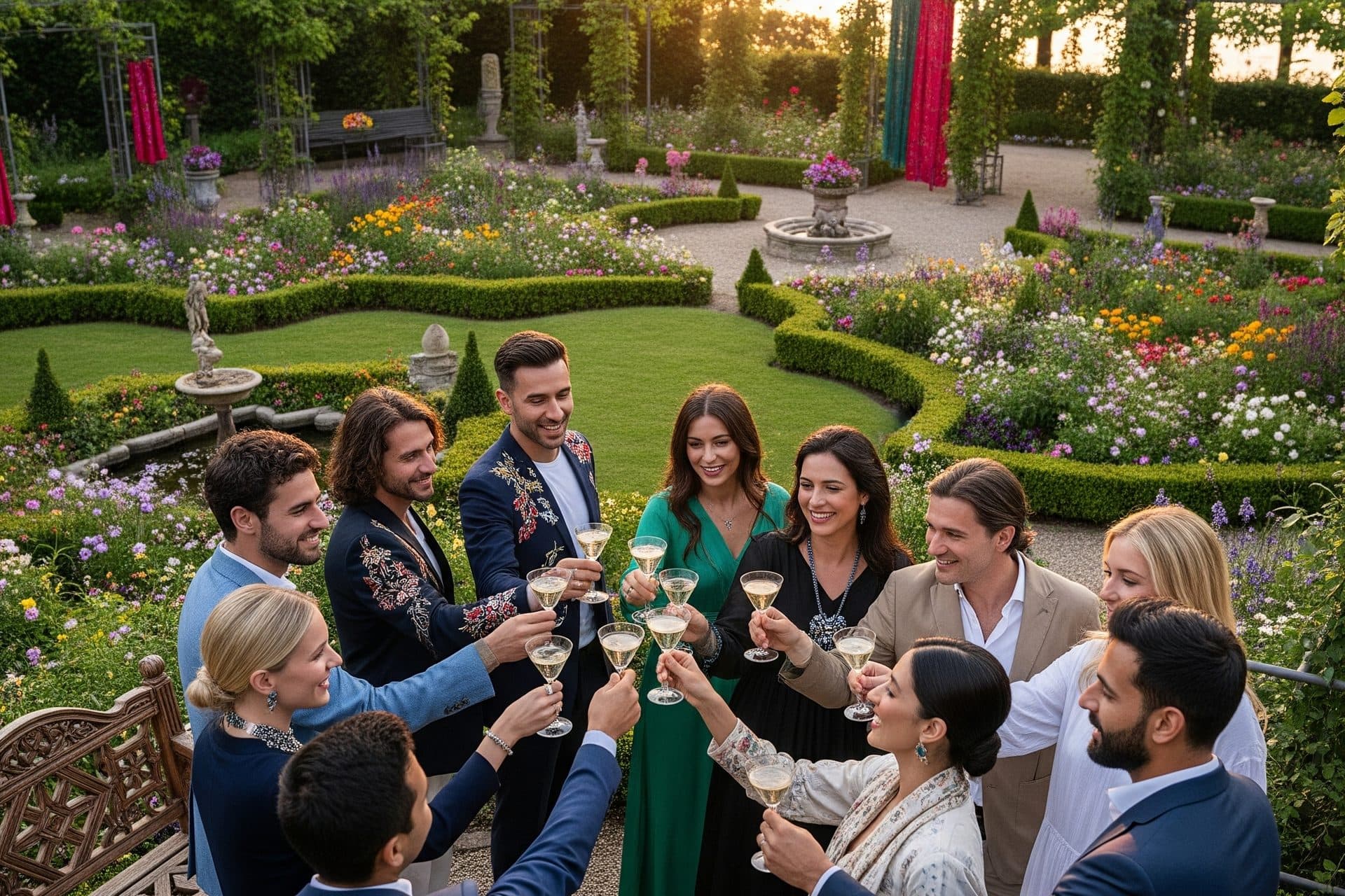 Business Catering Berlin — Garten-Event mit Champagner